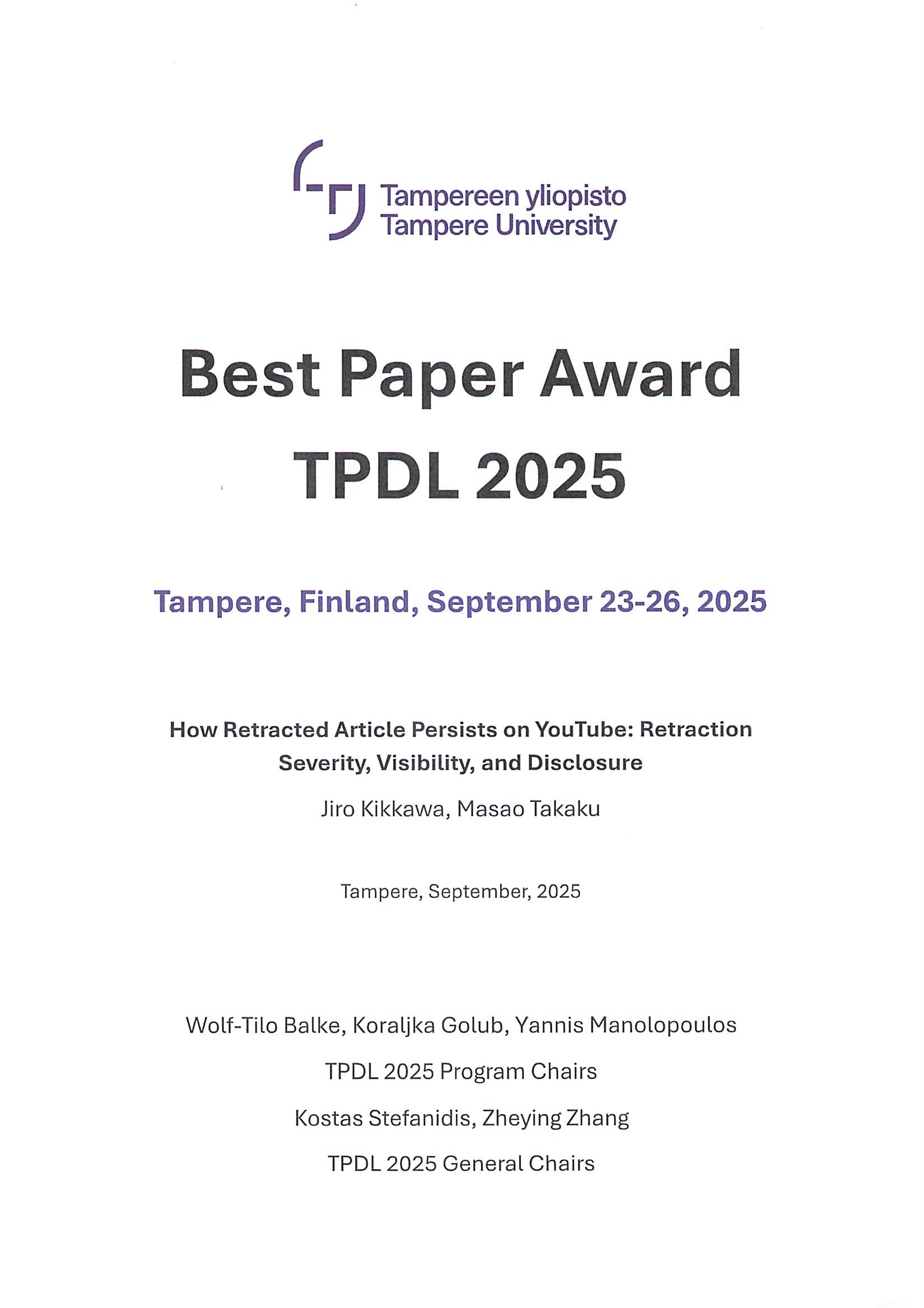 20250929_BestPaperAwardTPDL2025.png